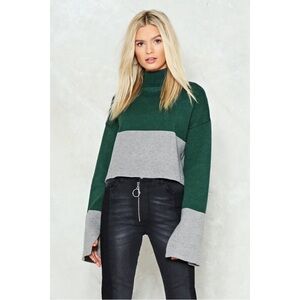 Colorblock Turtleneck Sweater